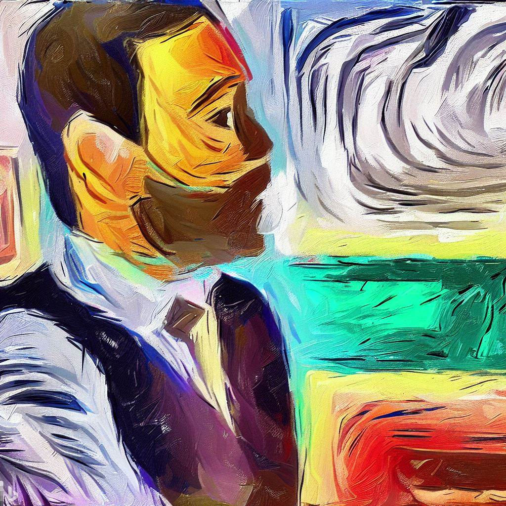 AI generated impressionist graphic art rendition of a teacher from chicago