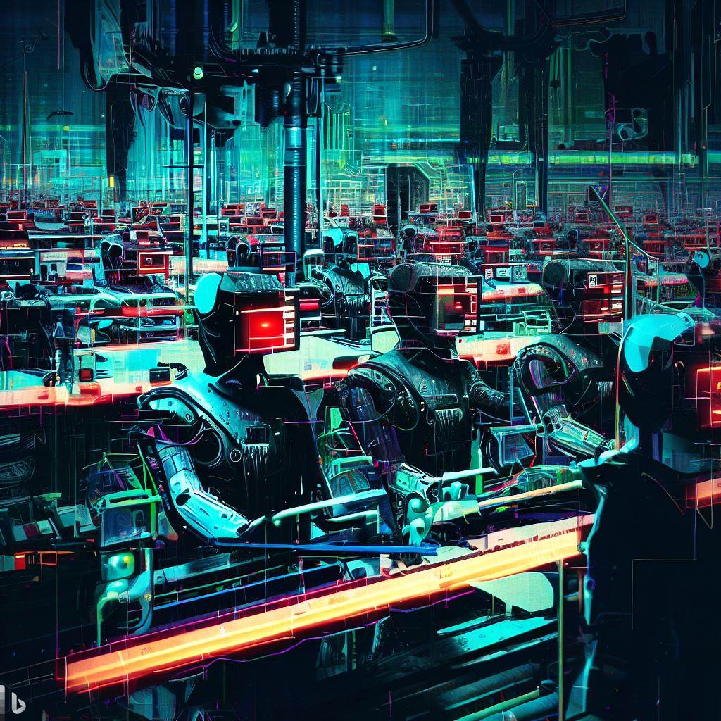 AI generated Cyberpunk interpretation AI in Manufacturing: