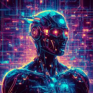 AI generated image of How do CNNs Work in Computer Vision? do not use text and make it a tron cyberpunk style image